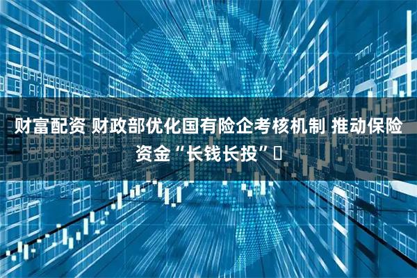 财富配资 财政部优化国有险企考核机制 推动保险资金“长钱长投”​