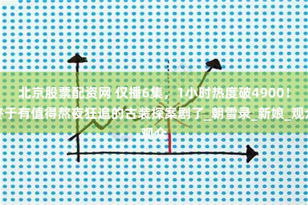 北京股票配资网 仅播6集，1小时热度破4900！终于有值得熬夜狂追的古装探案剧了_朝雪录_新娘_观众